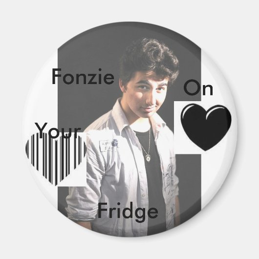 FONZIE2, heart, gg, Fonzie, On , Your, Kühlschrank Magnet (Vorne)