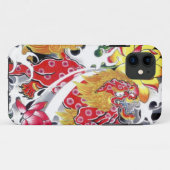 Foo Dog & Lotus Tattoo Design Case-Mate iPhone Hülle (Rückseite (Horizontal))