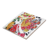 Foo Dog & Lotus Tattoo Design Fliese (Seite)