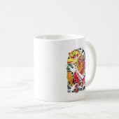 Foo Dog & Lotus Tattoo Design Kaffeetasse (VorderseiteRechts)