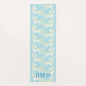 Foo Dog Waltz in Green and Aqua Personalized Yogamatte (Rückseite)