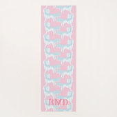 Foo Dog Waltz in Pink and Aqua Personalized Yogamatte (Rückseite)