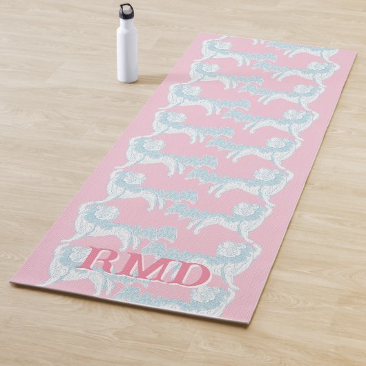 Foo Dog Waltz in Pink and Aqua Personalized Yogamatte (Beispiel)