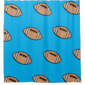 Foobular Muster auf blauem Hintergrund Duschvorhang (Vorderseite)