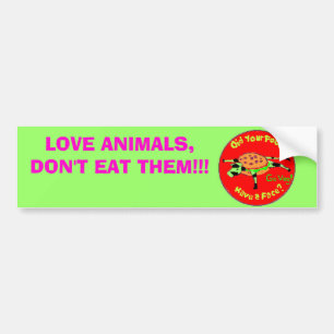food2, LIEBE-TIERE, ESSEN SIE NICHT!!! Autoaufkleber