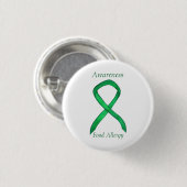 Food Allergity Awareness Green Ribbon Custom Art B Button (Vorne & Hinten)