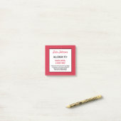 Food Allergy Alert Personalisiert Red Restaurant Post-it Klebezettel (Auf Schreibtisch)