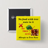 Food Allergy Alert Tree Nut Allergy Yellow Button (Vorne & Hinten)