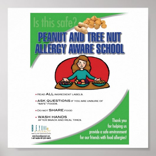 Food Allergy Aware School Poster (Vorne)