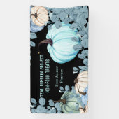Food Allergy Friendly Aquamarin Pumpkin Black Back Banner (Vertikal)
