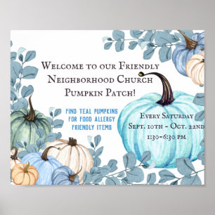 Food Allergy Friendly Aquamarin Pumpkin Patch Poster