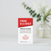 Food Allergy Kitchen Safety Card Visitenkarte (Stehend Vorderseite)