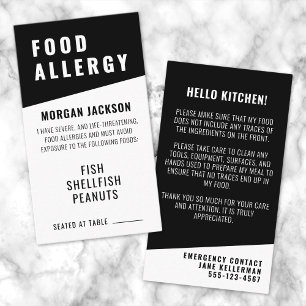 Food Allergy Koch Card Visitenkarte