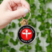 Food Allergy Medical Alert - Button Keychain Schlüsselanhänger (Hand)
