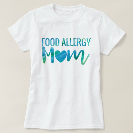 Food Allergy Mom Watercolor Typography Awareness T-Shirt (Design vorne)