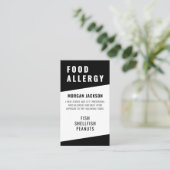 Food Allergy Safety Card Visitenkarte (Stehend Vorderseite)