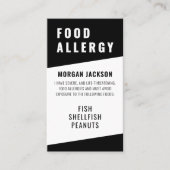 Food Allergy Safety Card Visitenkarte (Vorderseite)