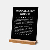 Food Allergy Sign Acrylschild (Winkel)