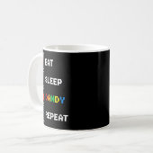 Food & Drink Eat Sleep Dandy Repeat Xel Foodie Kaffeetasse (Vorderseite Links)