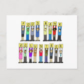 Food Bank Volunteer, Cartoon Group. Postkarte (Vorderseite)