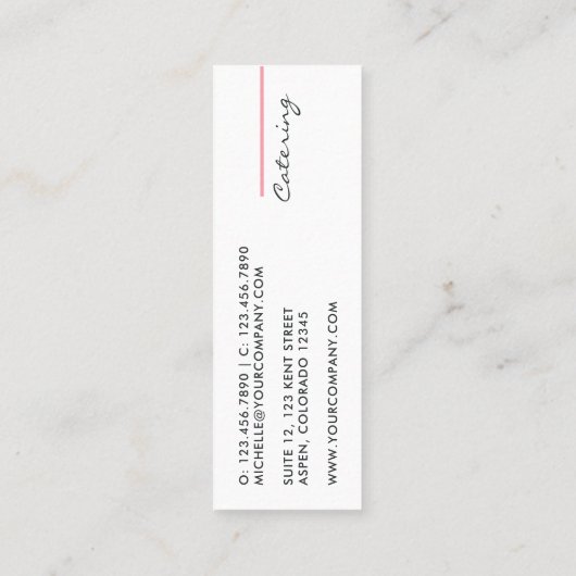 Food Catering Business Card Mini Visitenkarte (Rückseite)
