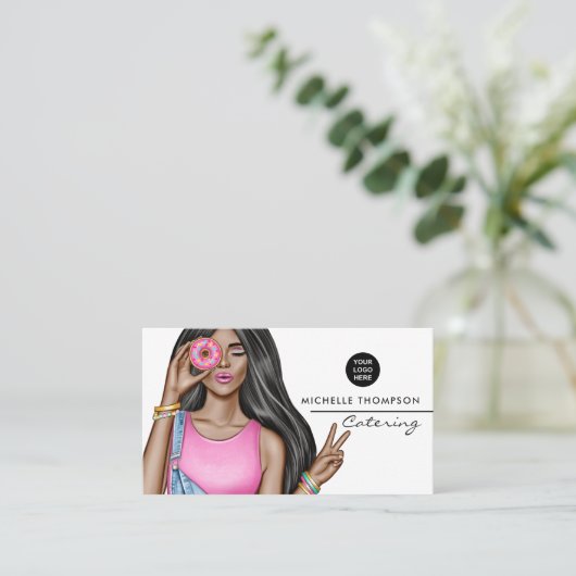 Food Catering Business Card Visitenkarte (Stehend Vorderseite)