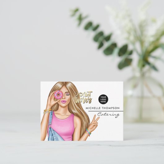 Food Catering Business Card Visitenkarte (Stehend Vorderseite)