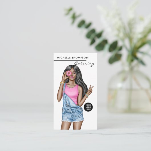 Food Catering Business Card Visitenkarte (Stehend Vorderseite)