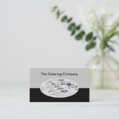 Food Catering Business Cards Visitenkarte (Stehend Vorderseite)