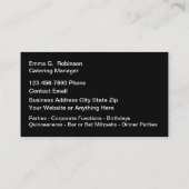 Food Catering Business Cards Visitenkarte (Rückseite)