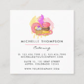 Food Catering Square Business Card Quadratische Visitenkarte (Rückseite)