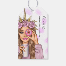 Food Catering Whimsical Pink Einhorn Lady