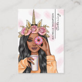 Food Catering Whimsical Unicorn Lady Business Card Visitenkarte (Vorderseite)
