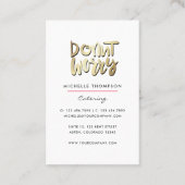 Food Catering Whimsical Unicorn Lady Business Card Visitenkarte (Rückseite)