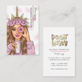 Food Catering Whimsical Unicorn Lady Business Card Visitenkarte (Vorne/Hinten)