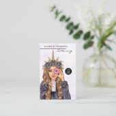Food Catering Whimsical Unicorn Lady Visitenkarte (Stehend Vorderseite)