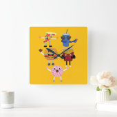 Food Characters Quadratische Wanduhr (Zuhause)