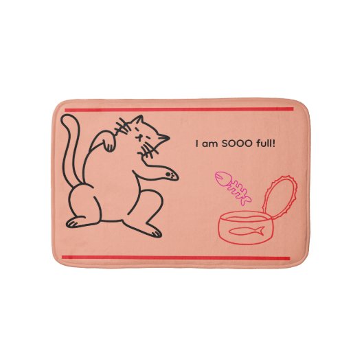 Food Coma Cat Plush Bath Mat Badematte (Vorderseite)