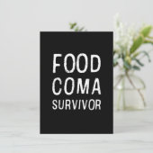 Food Coma Survivor Clever Funny Spaß Erntedank Einladung (Stehend Vorderseite)