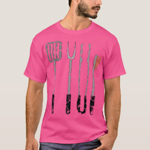 Food Cooking Feinschmecker GRILLEN Utensil Distres T-Shirt