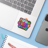 Food Court Gang Logo Sticker (Laptop mit iPhone)
