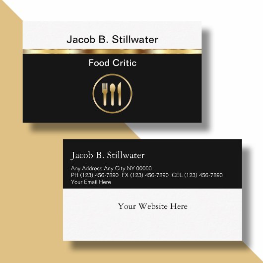 Food Critic Business Cards Visitenkarte