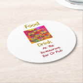 Food Drink At Restaurant Bar Or Pub White Runder Pappuntersetzer (Angewinkelt)