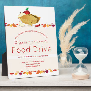 Food Drive Organization Name Leaves Pie Cartoon Fotoplatte