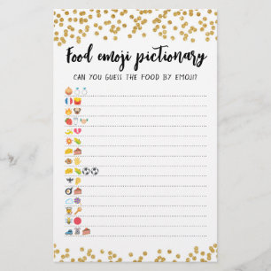 Food Emoji Pictionary game Quiz with Ansers