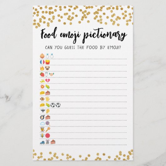 Food Emoji Pictionary game Quiz with Ansers (Vorderseite)