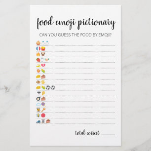 Food Emoji Pictionary game Quiz with Ansers