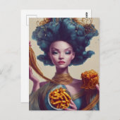 Food Fight Goddess Postcard Postkarte (Vorne/Hinten)