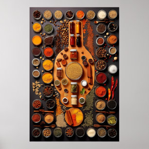 Food Fotografie Druck, Gewürzküche Wand Kunst