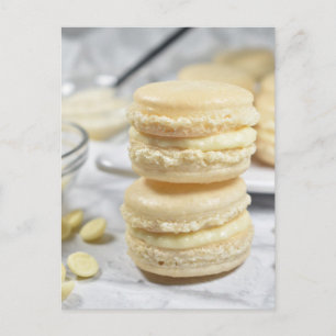 Food Fotografy Coconut White Chocolate Macaron Postkarte